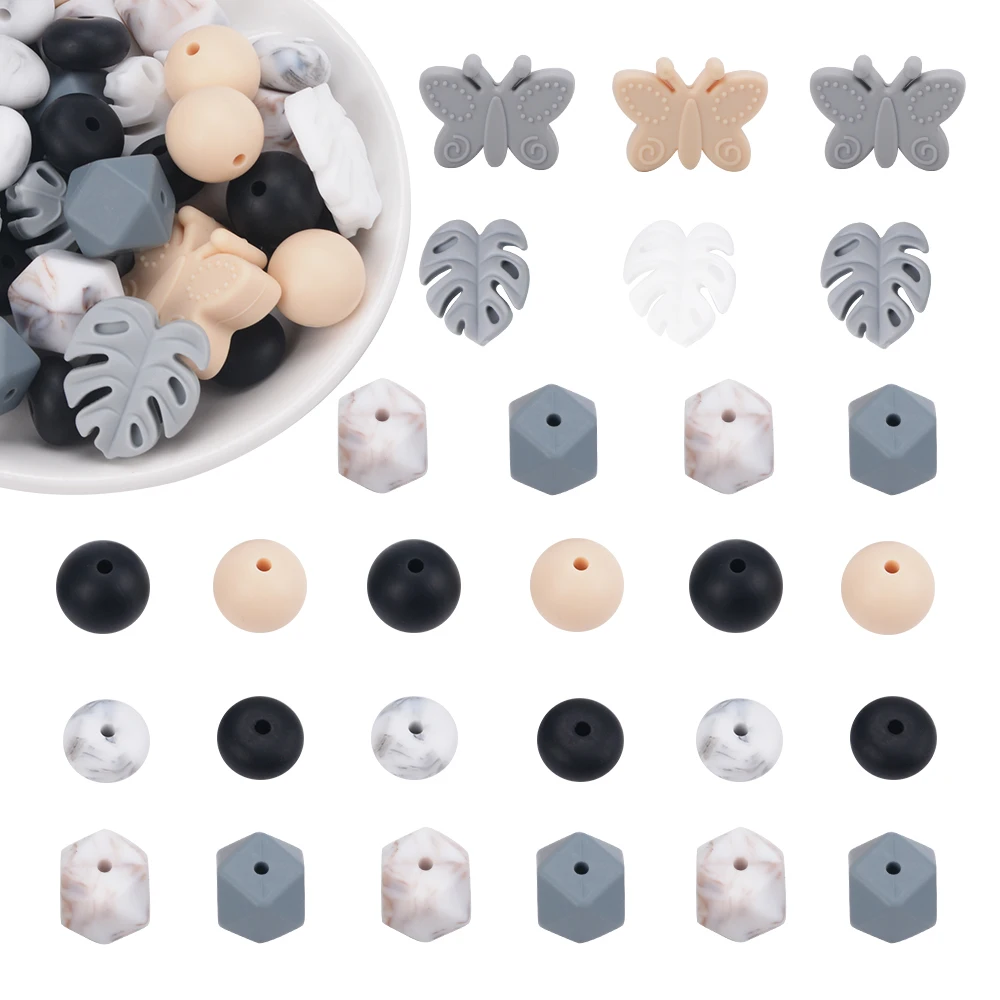 Lofca Bogen Schildkröte zurück Bambus Silikon Perlen Mode Silikon Perlen Schmuck machen Halskette DIY machen Schmuck Zubehör – Detail 10