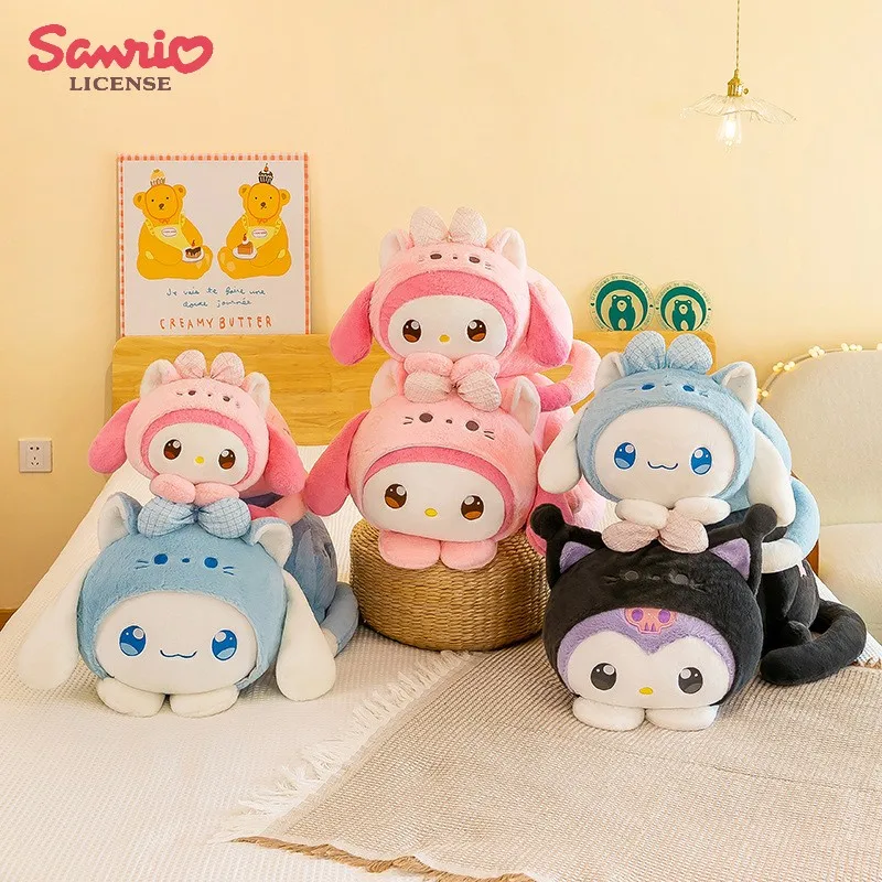 

Новая плюшевая игрушечная Подушка Sanrio с изображением киски, кота, мультяшная анимационная мягкая подушка, детская игрушка, плюшевая кукла с изображением кошки, милый праздничный подарок