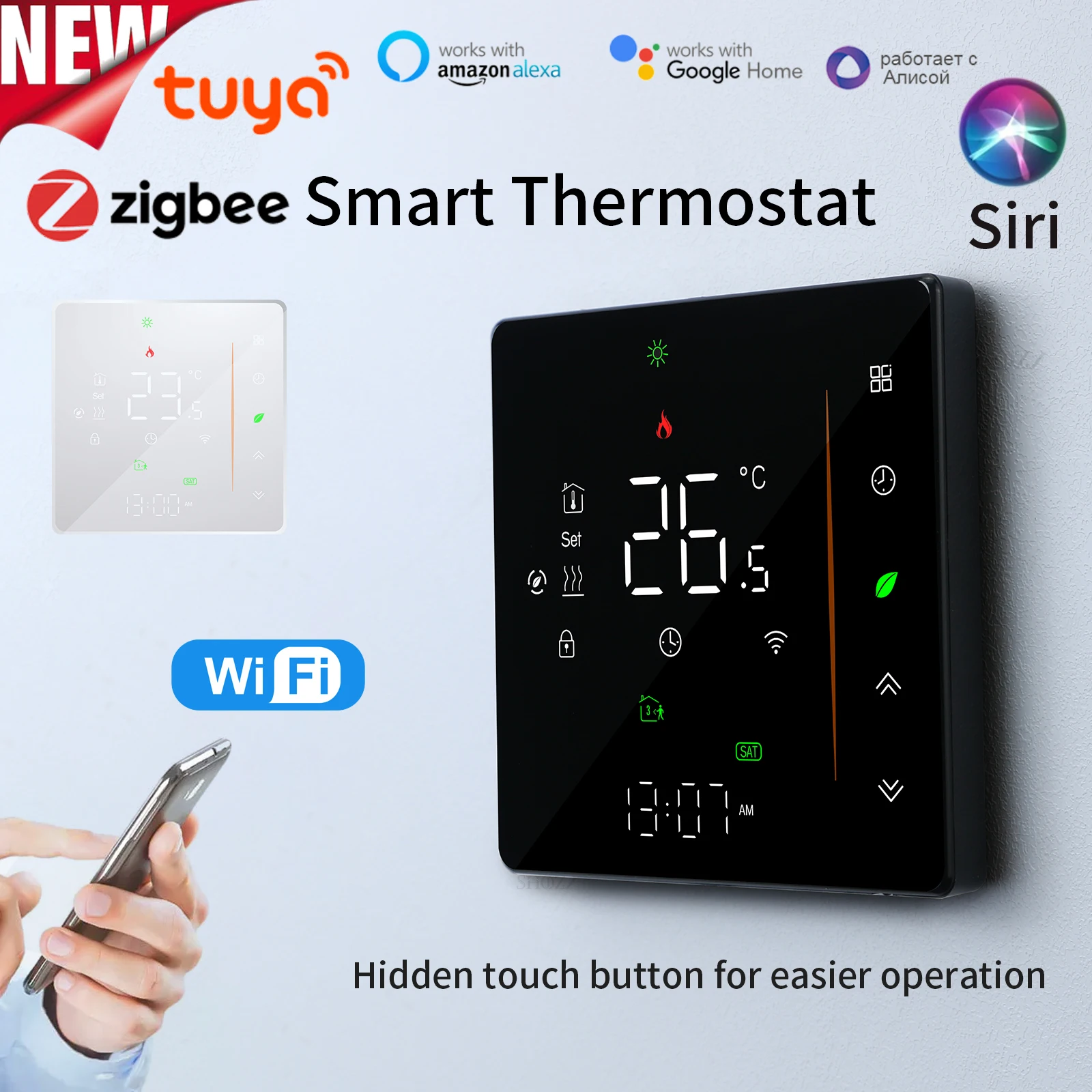 Tuya wifi termostato zigbee para caldeira a