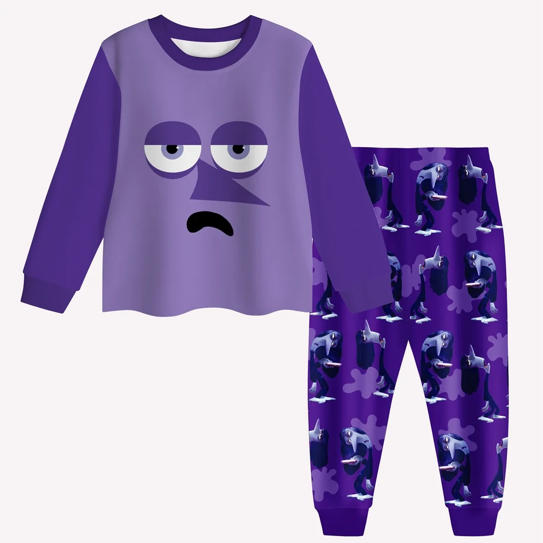 thumbnail image 1 of Disney-Pijama de manga larga para niños, ropa de dormir de 2 piezas, con estampado de Anime Joy Anxiety, Anger, triste, Fear, Kawaii, para regalo, 1 of 5