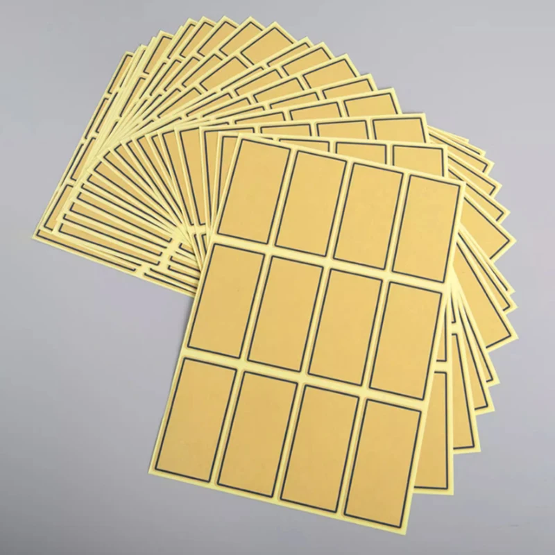 

20Sheets Kraft Paper Blank Label Self Adhesive Sticker Labels Name Tags Writable Price Label Stickers Stationery Supplies