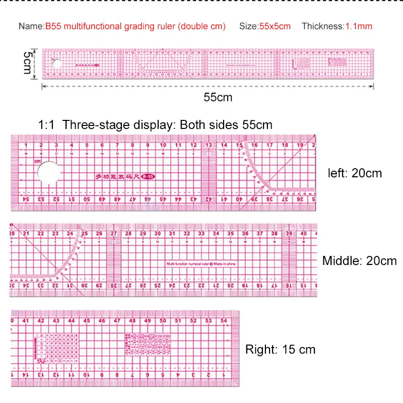Sewing Tool 1Pcs Accessory Transparent Metric Straight Tailor Ruler Measuring For Fabric Patchwork Cloth Cutting Quilting Rulers