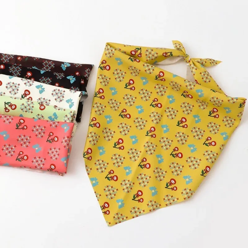 

Summer New Printed Triangle Scarf Headband Pastoral Style Headband Small Floral Thin Triangle Scarf Headband