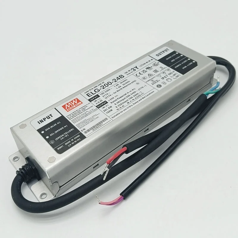 Mean Well ELG-200-24B-3Y 200W 24V Constant Voltage + Constant Current Ip67 Dimmer Meanwell driver led elg 200 power supply