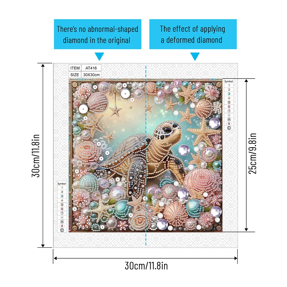 5D DIY Partial Special Shaped Drill Diamond Painting Sea Turtle Art Decor