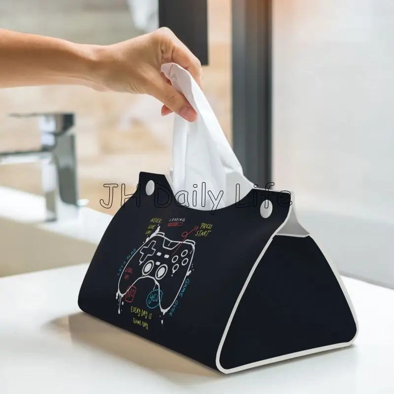 Player Game Controller Video Gamepad Tissue Box Cover Leather Tissue Box Holder Rectangular Tissue Holders for Home Office Car 5