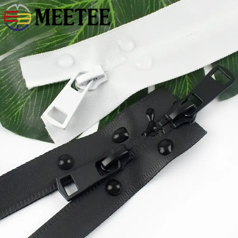 20-150cm 5 방수 나일론 지퍼 더블 슬라이더 오픈 엔드 보이지 않는 지퍼 DIY 야외 가방 재킷 의류 재봉 액세서리, 2 피스