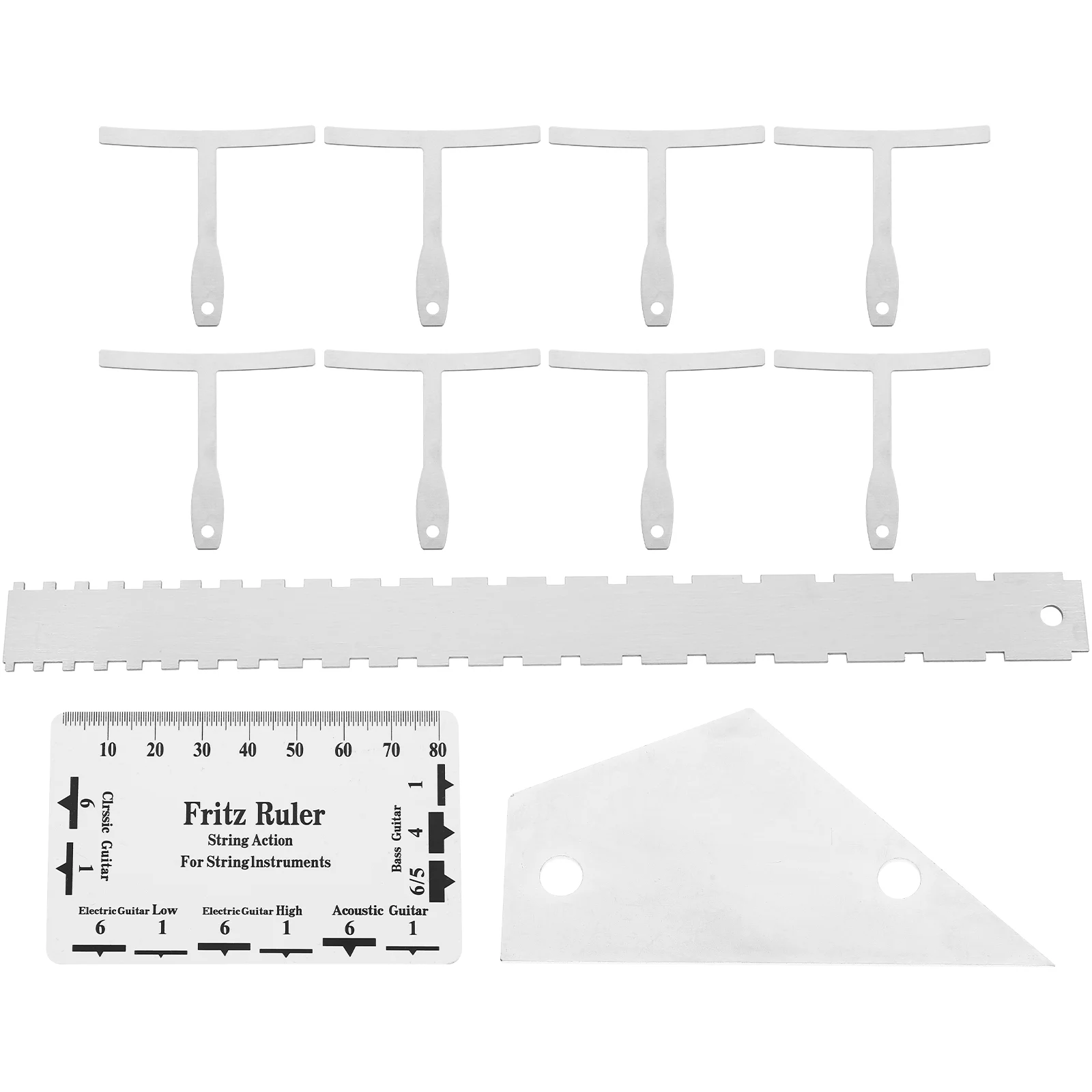 

12pcs Guitar Luthier Tools Guitar Radius Gauge String Action Ruler Straight Edges Ruler Fret Rocker Set