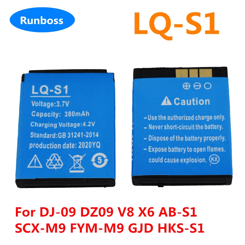 1-10 Pz/Lotto Lq-S1 3.7V 380Mah Smart Watch Batteria Dz09 Per Dj-09 A1 V8 X6 Ab-S1 Scx-M9 Fym-M9 Gjd Hks-S1 Ksw-S6 Jjy-S1R Qw09