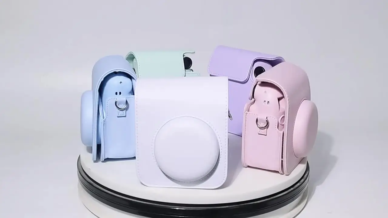 Custodia in Silicone per Fujifilm Instax Mini 12, Custodia in Pelle per Fotocamera, Custodia Protettiva Leggera Antiurto a Prova di Caduta, Mini 12 Accessori per Fotocamere (Viola