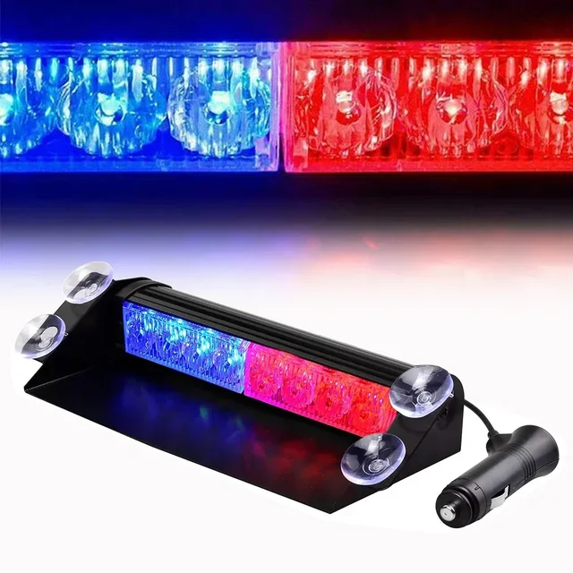 8 LED Car Strobe Light Vehicle windshield Emergency Warning lights 3 Flashing Mode Police light Beacon car styling Fog lamp 12V