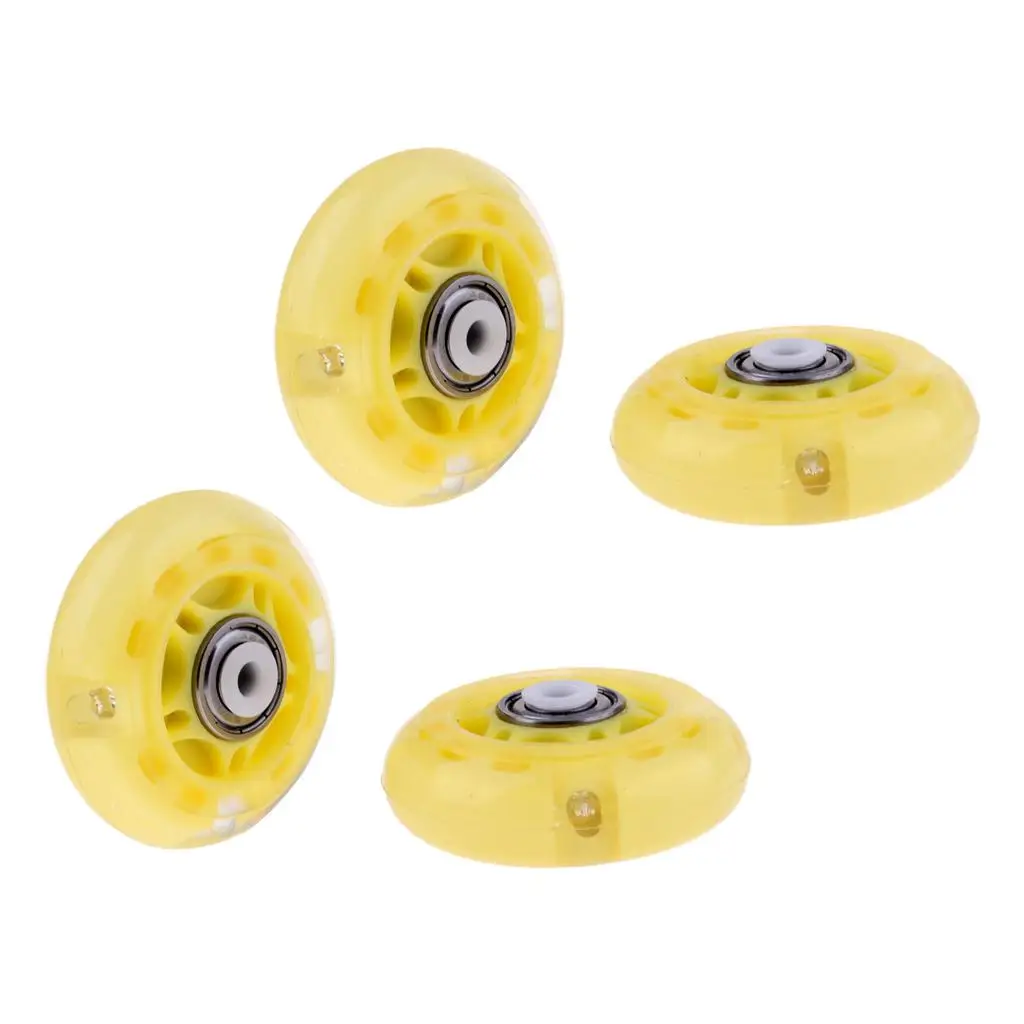

4 Pieces Outdoor Inline Roller Skates Skating PU Wheel 64mm - 6 color speed, brake,