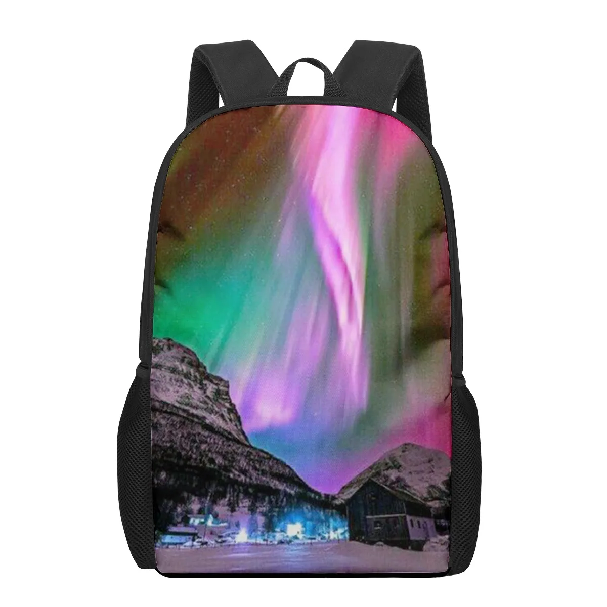 Northern Lights Sky Kids School Bags 3D Book Bag Men 16 Inch Backpack For Teen Boys Kindergarten Bagpack Children Mochila