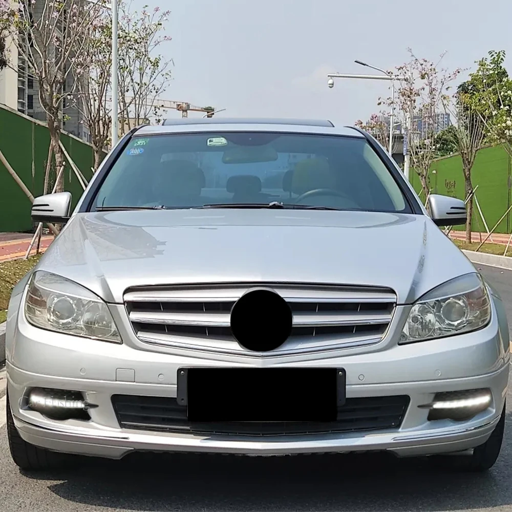 MIZIAUTO LED Angel Eye Fog Lights With Covers - Direct Fit For Mercedes C230 C300 C350 W204 (Pair)