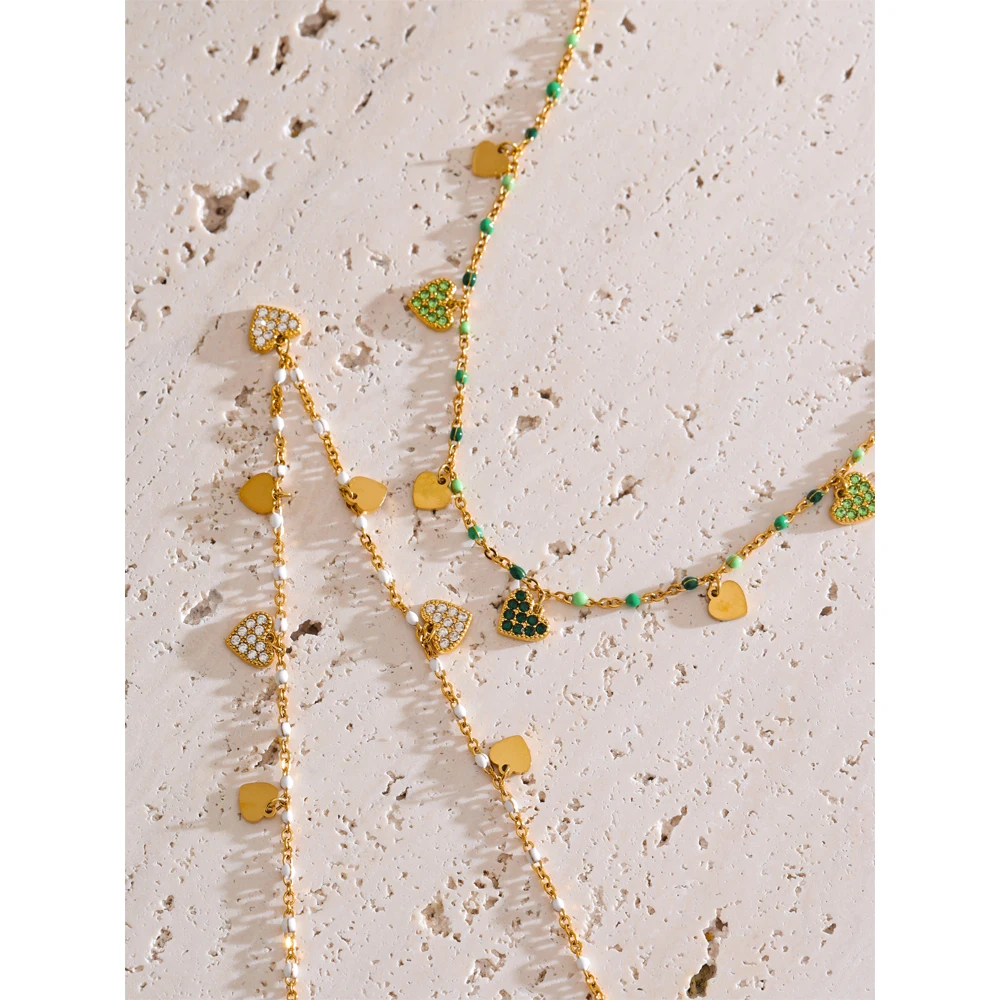 Yhpup Heart Drop Necklace Women