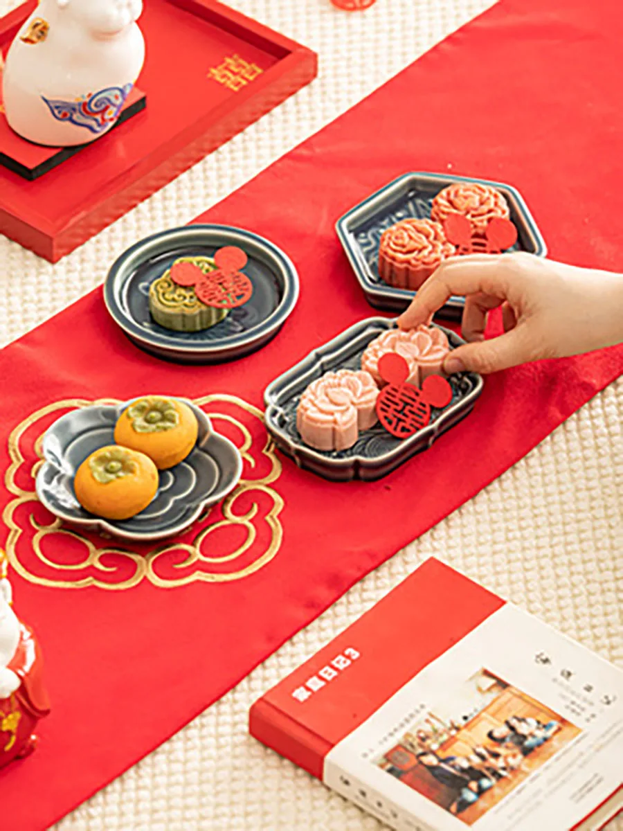 Creative Ceramic Fruit Dessert Tray, Home Snack Storage, Candy Dried Fruit Foods Dessert Tea Dish, Wedding Party Supply Gifts