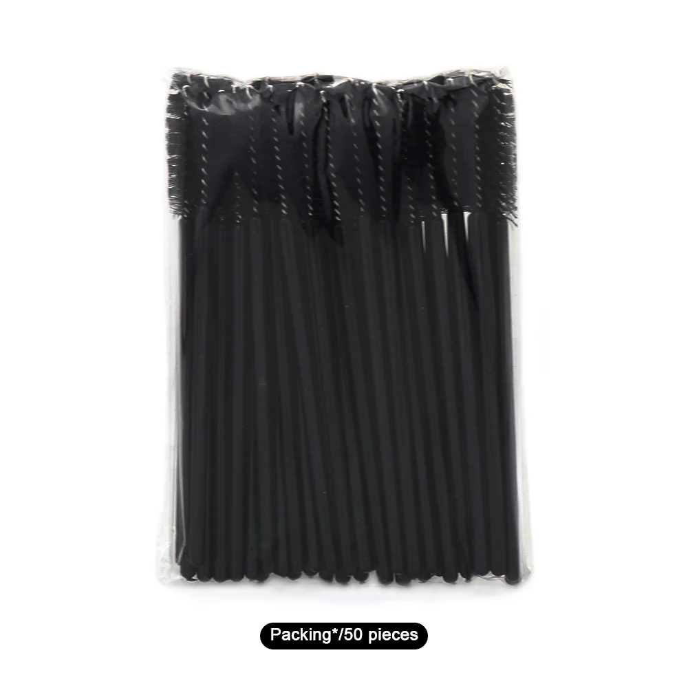 GLAMLASH Premium 50Pcs Disposable Eyelash Extension Cleaning Brush Micro Mascara Wand Lash Eyebrow Brush Applicator Spoolers