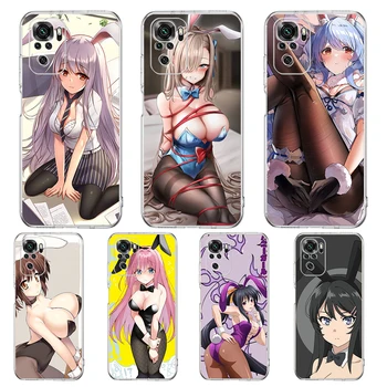 Anime Hentai Bunny Girl Phone Case Cover for Redmi Note 10 11 12 7 8 8T 9 K40 Gaming 9A 9C Pro Plus Transparent Silicone Shell- Anime Hentai Bunny Girl Phone Case Cover for Redmi Note 10 11 12 7 8 8T.jpg