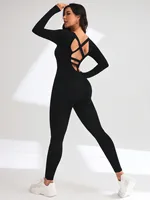 Women Yoga Jumpsuits Workout Long Sleeve Sport Jumpsuits - Image 2