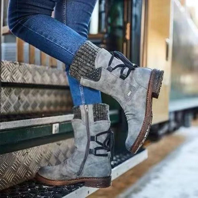 36-43 Winter Mid-Calf Women Boots Ladies Shoes Fashion Snow Boots for Women Shoes Thigh High Suede Warm Platform Shoes Botas