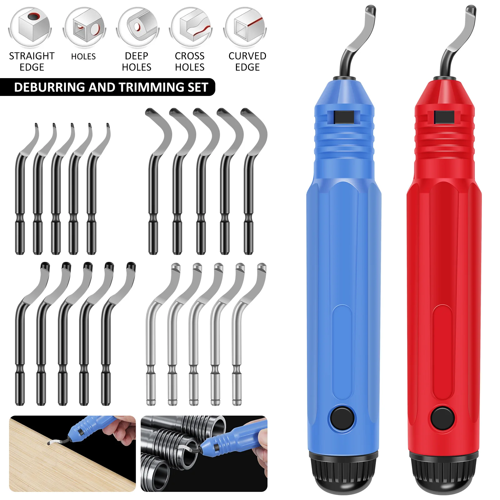 

Набор инструментов для удаления заусенцев с 20 инструментами из быстрорежущей стали, инструмент для удаления заусенцев, ручной инструмент для удаления износостойких металлических труб