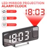 180 Degrees Projection Digital Alarm Clock Snooze Table Clock Time Temperature Display LED Mirror Projection Alarm Clock 6