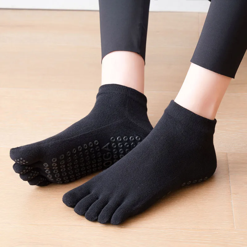 Women Breathable Pilates Socks Anti-Slip Five Toe Yoga Socks Quick-Dry  Cotton Ladies Ballet Dance Elasticity Fitness Socks