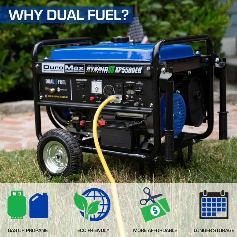 XP5500EH Electric Start-Camping; RV Ready, 50 State Approved Dual Fuel Portable Generator-5500 Watt Gas or Propane Powered