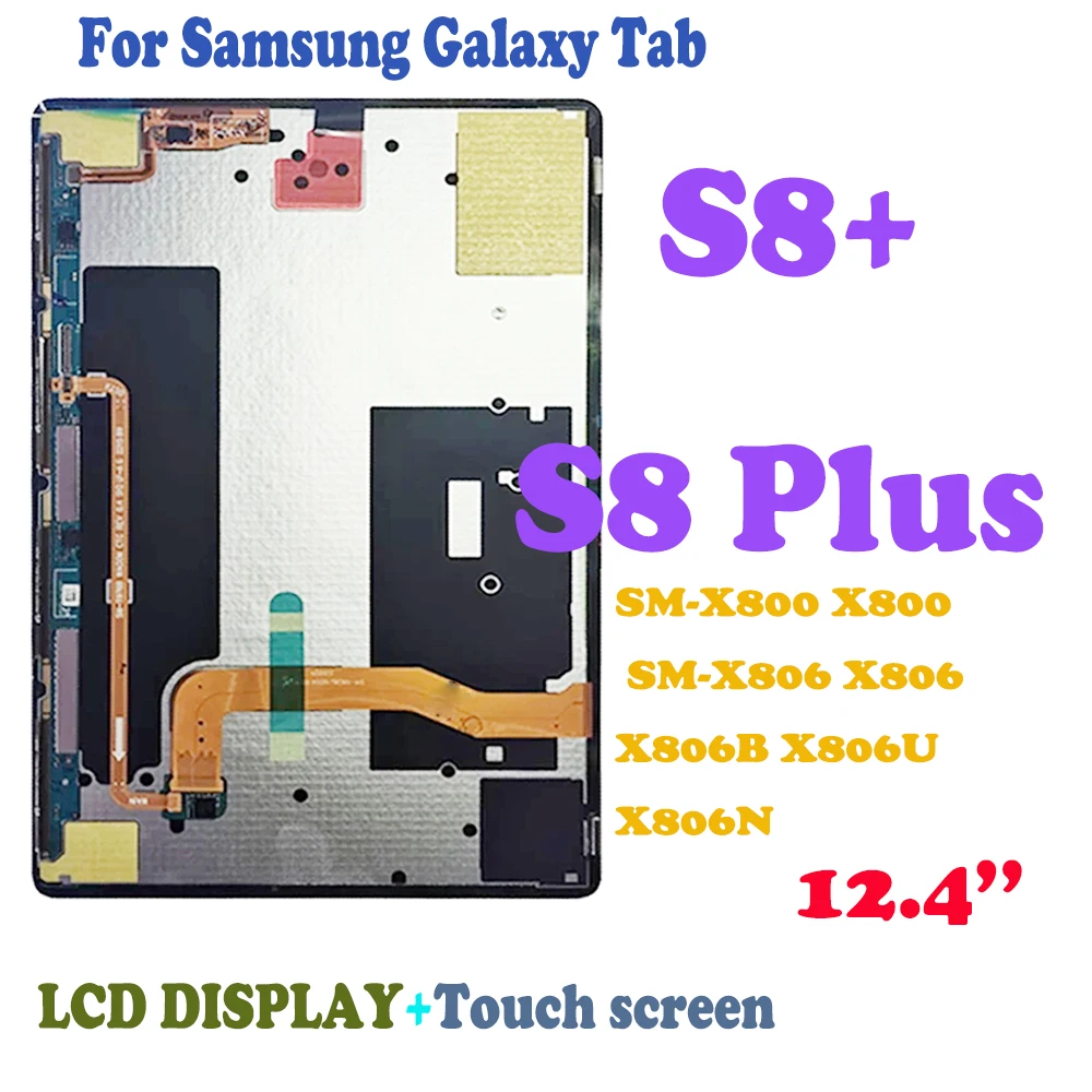 

12,4 "Оригинальный ЖК-дисплей для Samsung Galaxy Tab S8 + S8 Plus SM-X800 X800, ЖК-дисплей с сенсорным экраном и дигитайзером в сборе для телефона X806