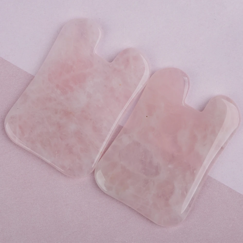 Natural Jade Gua Sha Scraper Facial Massager Tool Rose Quartz Guasha Massage Board Face Lift Slim Gouache Scraper Scraping Plate 3