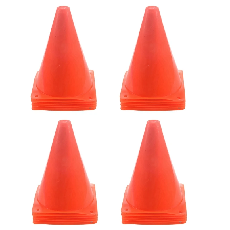 

New-7-Inch Plastic Traffic Cones (24-Pack) Physical Education Sports Training Gear Soccer Training Traffic Cones
