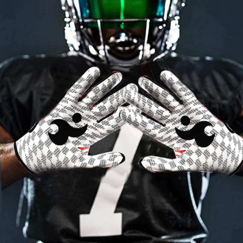 Rugby Gloves Full Finger Anti Slip Gel 1 Pair For Baseball American Football