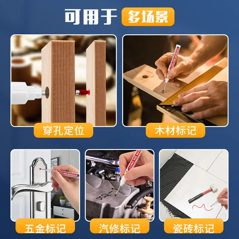 Long Headed Marker Pen 8/3pcs for Oily Construction Sites Woodworking Ceramic Tile