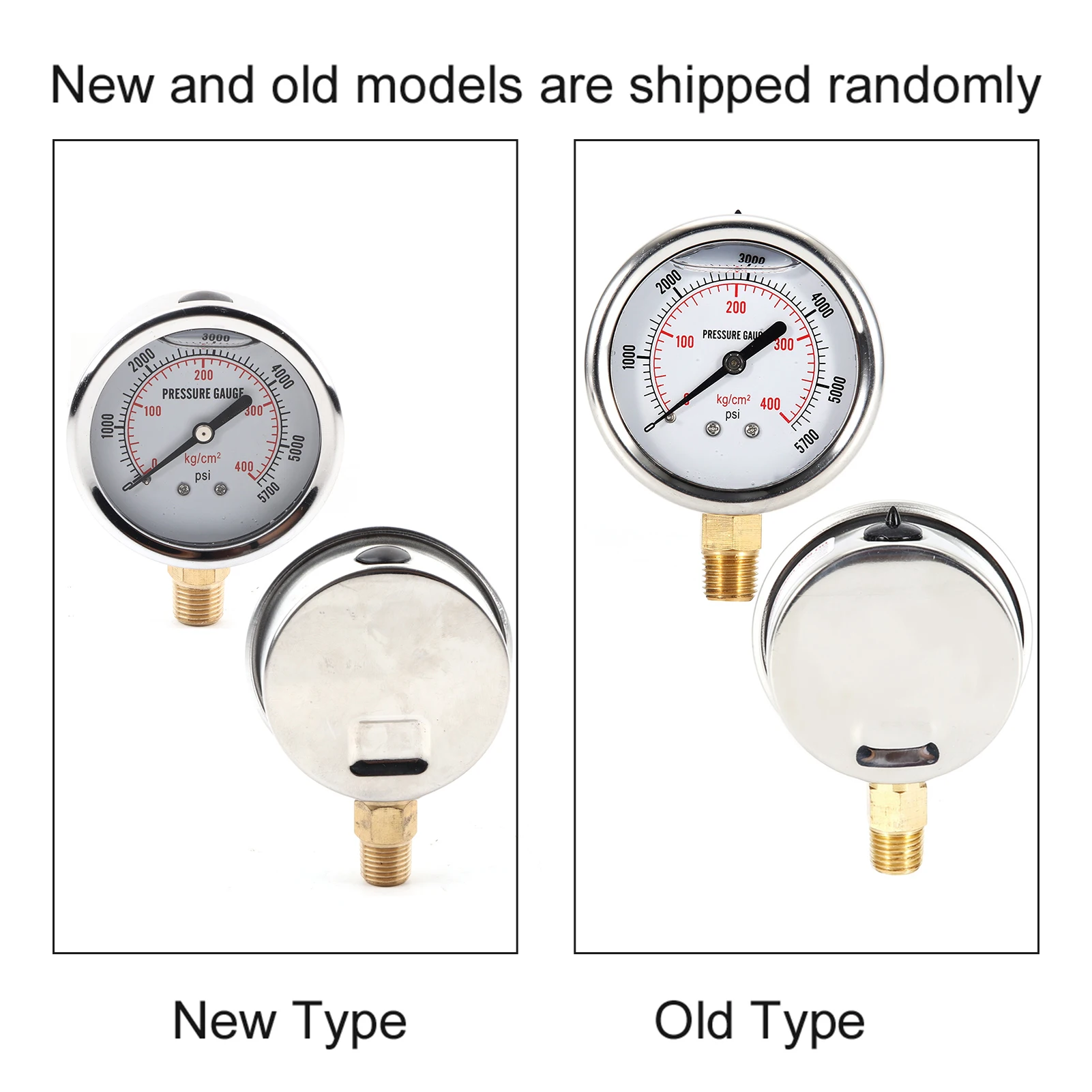 Fuel Pressure Gauge 0‑5700PSI Liquid Filled Pressure Gauge Hydraulic Liquid Filled Fuel 0‑5700 PSI US Thread