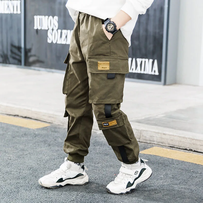 Joggers Boy Cargo Pants Kids Spring Autumn Casual Teenage Trousers Solid Children Pants for Baby Boys Sport Sweatpants Clothes boys pants