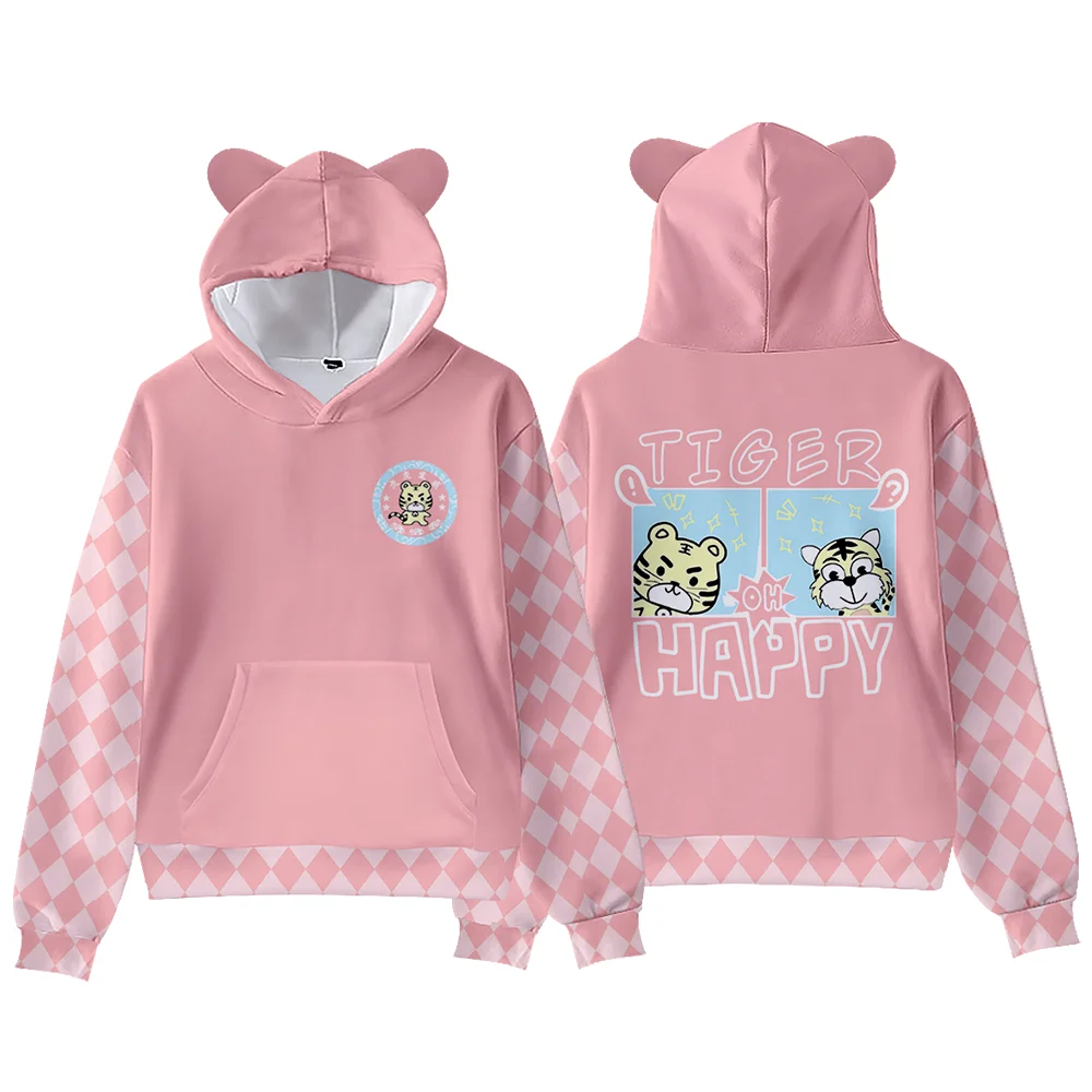 

Suitable 3D Print Tiger Hoodie Boys Girls Animal Tops Fashion Autumn Hip Hop Cat Ears Kids Hooded Casual Cartoon Pink Pullovers