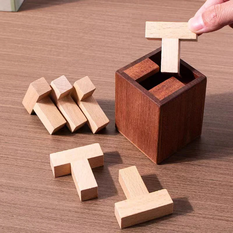 Challenging Wooden Brain Teaser Puzzle Box - Unique Gift