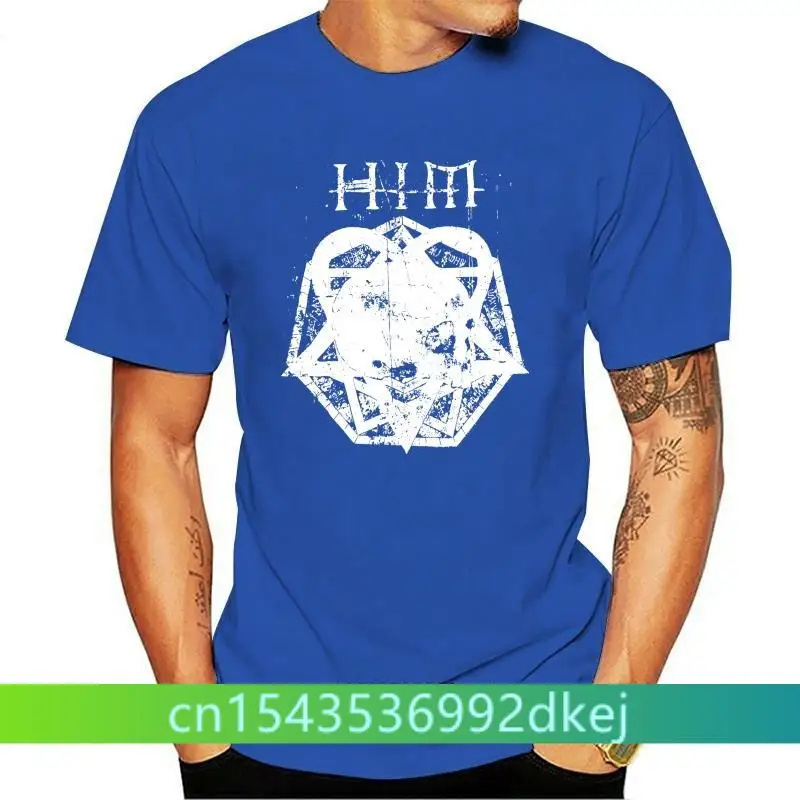 

HIM H.I.M. SKULLGRAM BLACK T-SHIRT NEW OFFICIAL ADULT BAND MUSIC HEARTAGRAM 100% cotton tee shirt tops wholesale tee