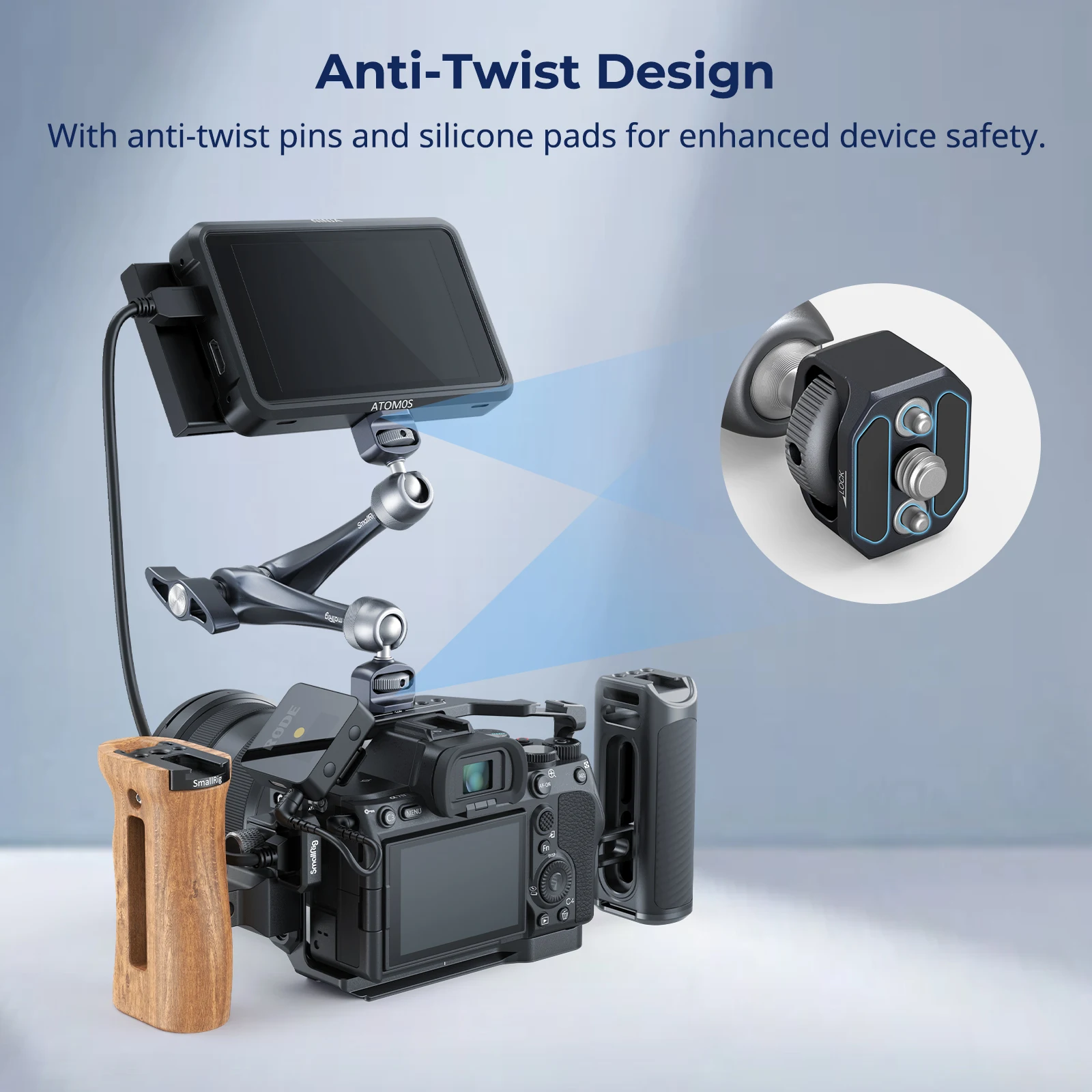 SmallRig 로제트 매직 암(11) ARRI 위치 조정 나사 포함, 모니터, LED 조명, 마이크, 휴대폰, 아이패드 4900 장착 가능