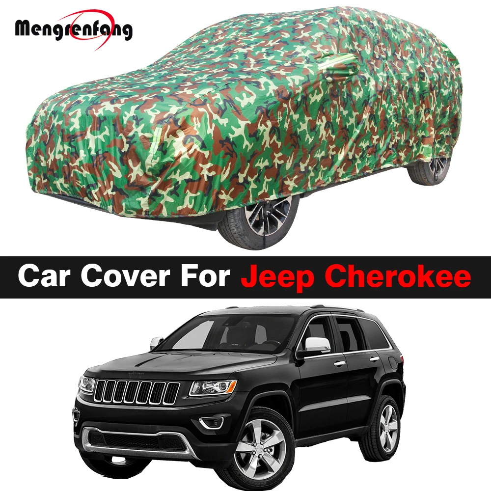 

Camouflage Car Cover For Jeep Cherokee Waterproof SUV Anti-UV Sun Shade Snow Rain Dust Resistant Cover All Weather Suitable