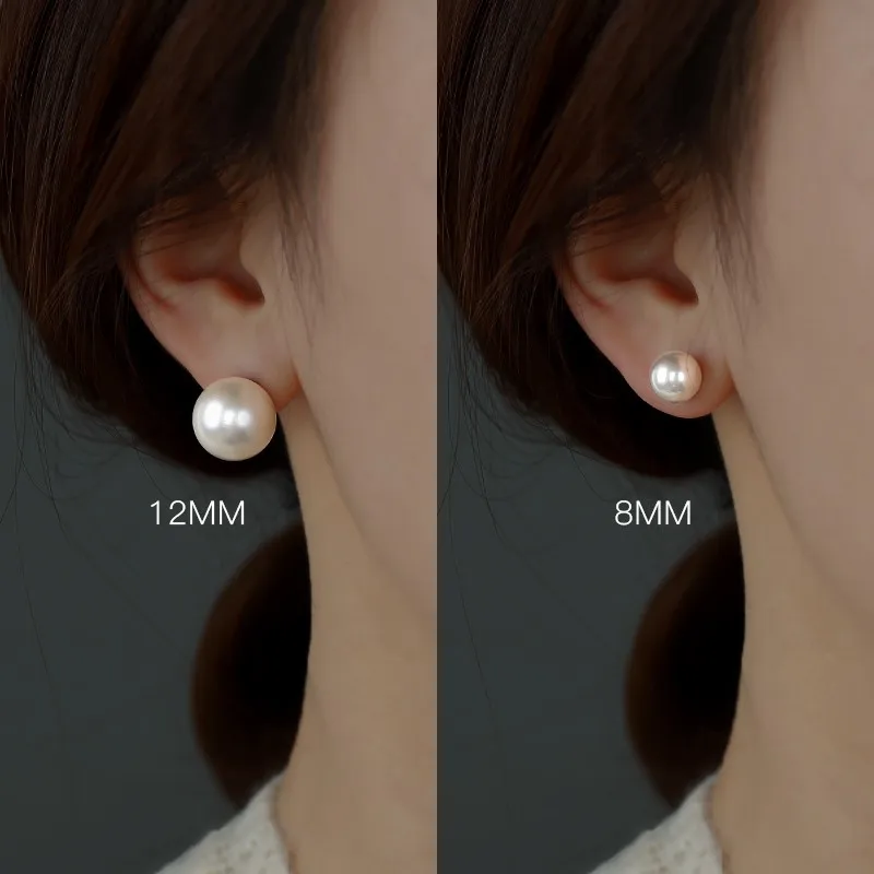 8mm Pearl Stud Earrings Best Sale