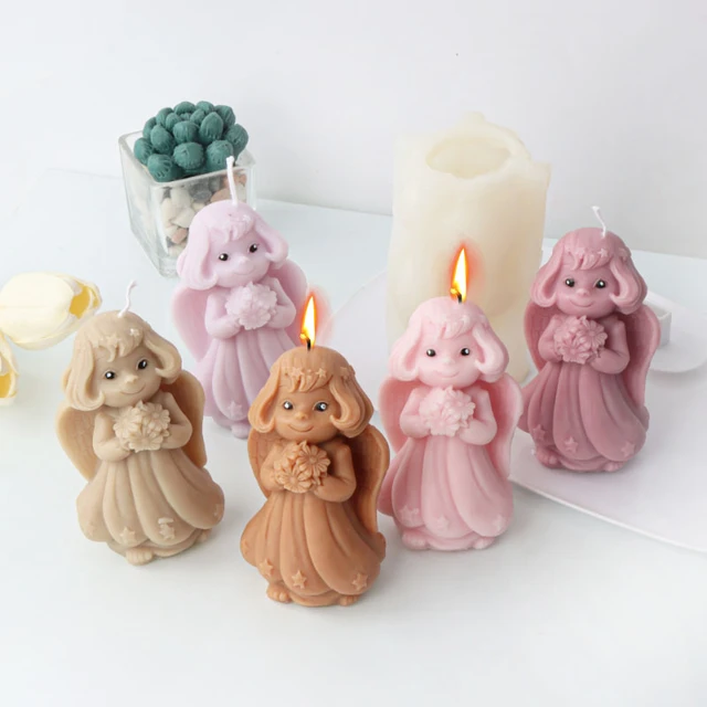 3D Winged Princess Candle Molds Silicone DIY Cartoon Girl Candle Molds for  Candle Making Silicone Moulds for Home Decor Gifts