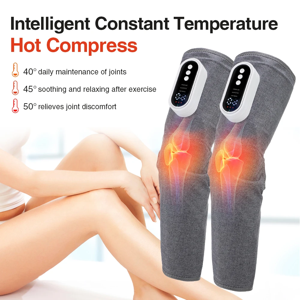 1 Pair Electric Heating Leg Massager Airbags Calf Massage Hot Compress 3 Modes 3 Gears Relax Muscle Fatigue USB Rechargeable 4