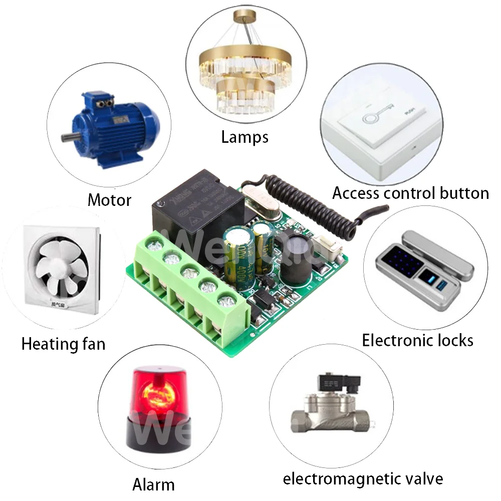 Wireless remote controller Wireless remote control RF 433 Mhz Remote Controls Wireless Remote Control Switch 220V 1CH Relay Receiver Module ON OFF Transmitter