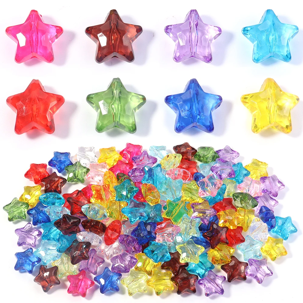 Colorful Five-Pointed Star Acrylic Beads Set for DIY Jewelry and Accessories (30 Pieces)