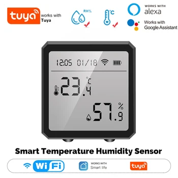 Tuya Zigbee3.0 Temperature and Humidity Sensor with Backlight, Thermometer, Hygrometer, Monitoring for Alexa, Google Home, WiFi 1