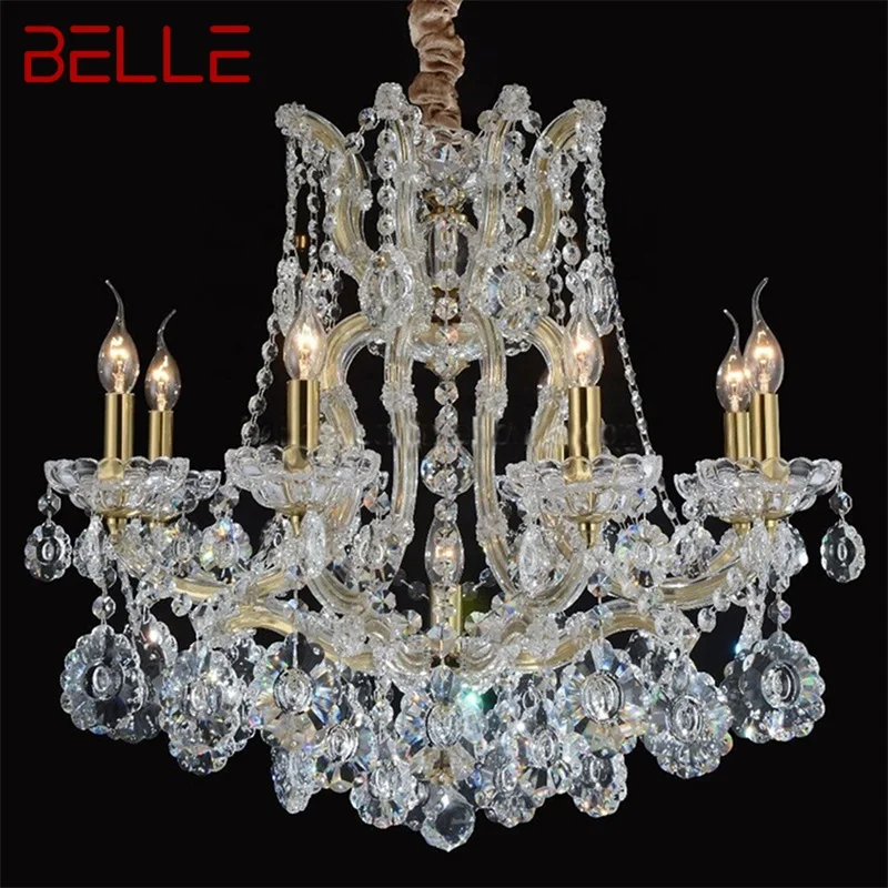 

BELLE European Style Chandelier LED Pendant Lamps Candle Crystal Luxury Lights Modern Fixtures for Home Hotel Villa Hall