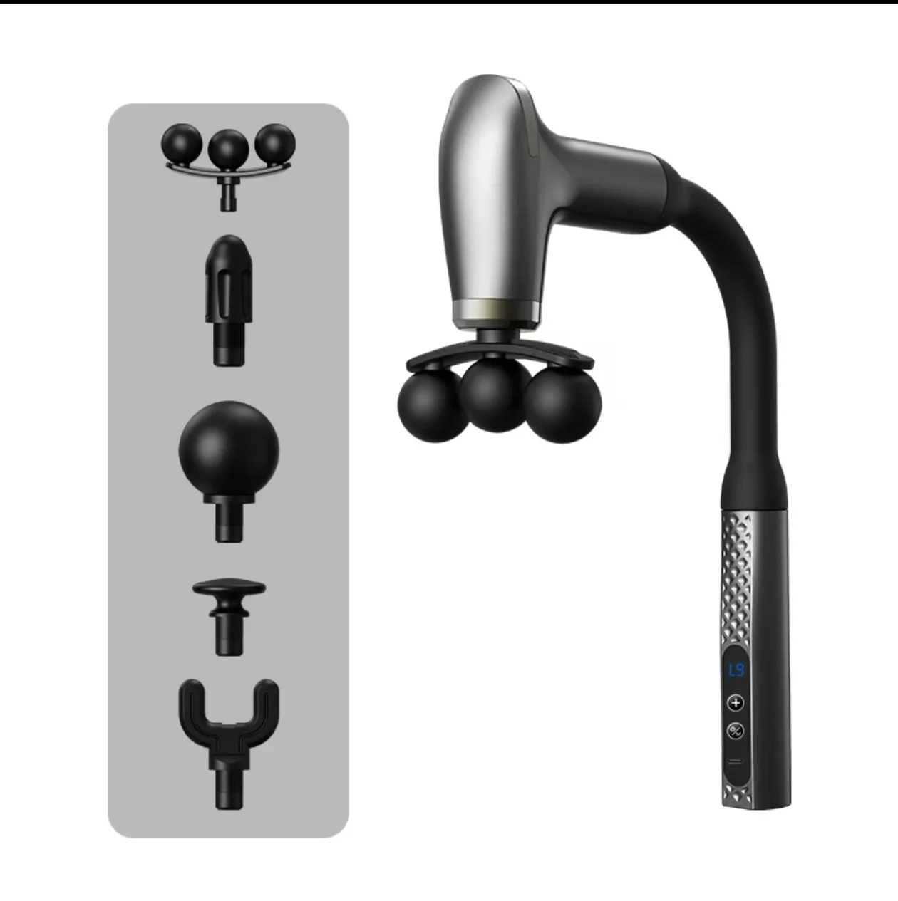 Smart Electric Fascia Gun Rechargeable Handle Bent Long Handle Muscle Relaxation Massager Home Back Muscle Relief Christmas Gift