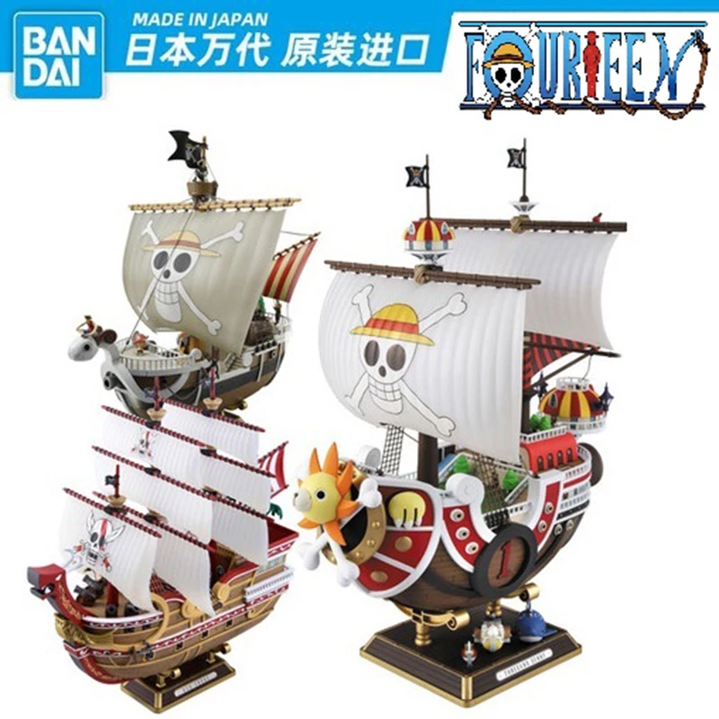 

Bandai Original One Piece Assemble Model 13CM Thousand Sunny Going Merry Boat Figure Collection Pirate Model Statue Toy Gift