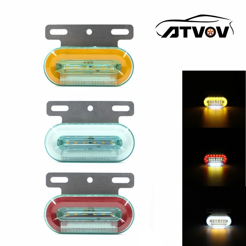 ATVOV 6PCS 12V 24V LED Car Truck Side Marker Light External Tail Warning Signal Indicator Lamp Trailer Lorry Boat Bus 3 Modes